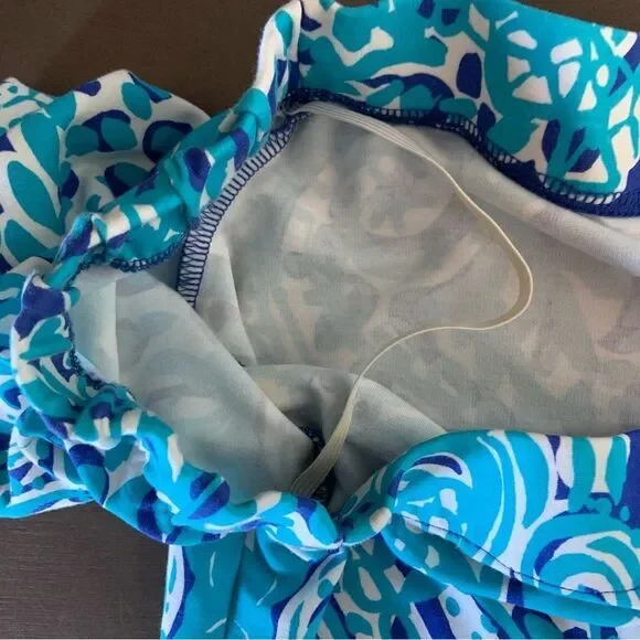 LILLY PULITZER Brilliant‎ Blue Moon Jellies Tiana Off The Shoulder Dress Medium - Picture 9 of 15